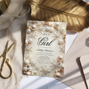 Boho Winter is een meisje Baby shower Kaart