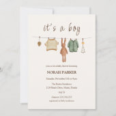 Boho Winter Jongen Kleding Baby shower Kaart (Voorkant)