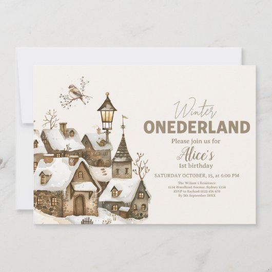 Boho Winter Onederland Verjaardag Kaart (Voorkant)