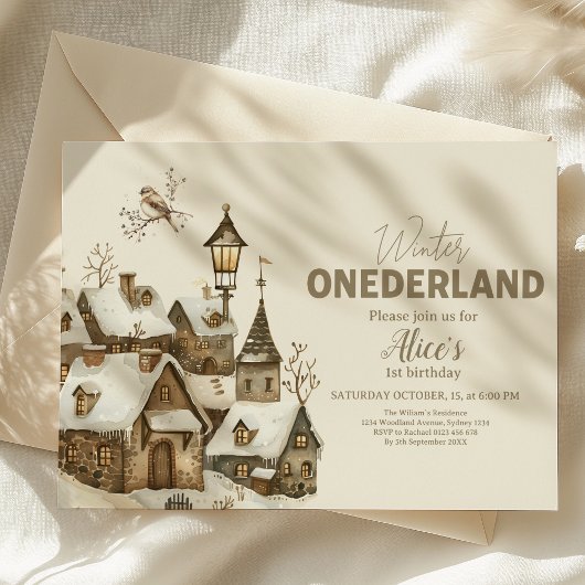 Boho Winter Onederland Verjaardag Kaart