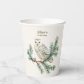 Boho Winter Onederland Verjaardag Papieren Bekers (Achterkant)