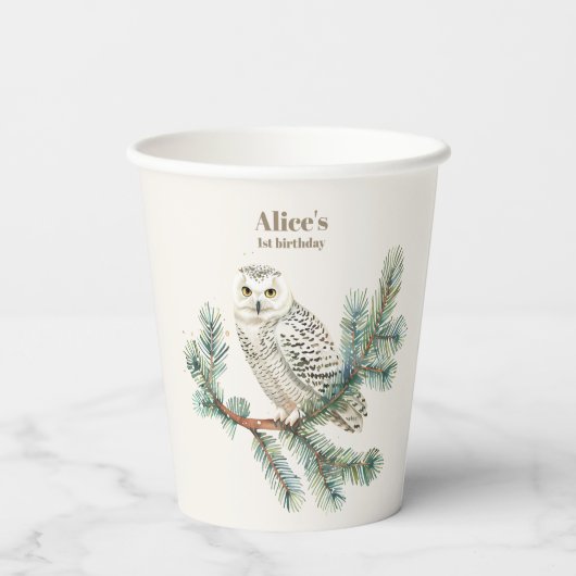 Boho Winter Onederland Verjaardag Papieren Bekers (Achterkant)