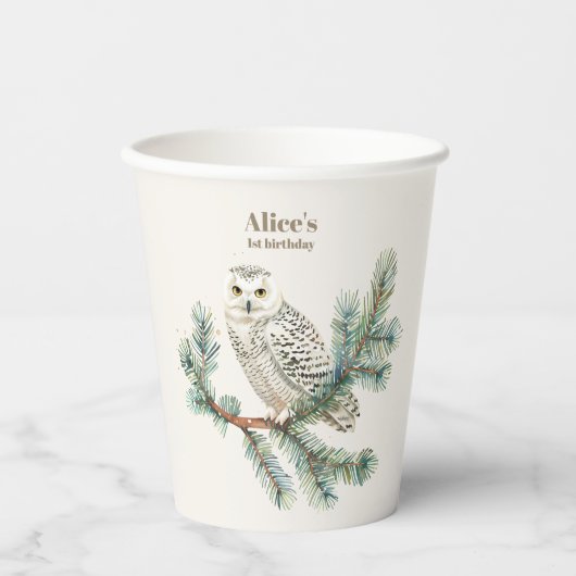 Boho Winter Onederland Verjaardag Papieren Bekers (Voorkant)