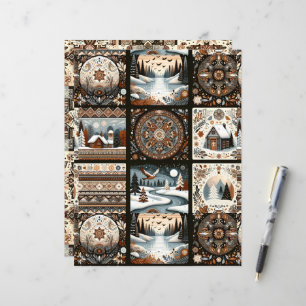Boho Winter Patronen Craft & Scrapbook Papier