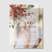 Boho Winter Rode Bloemen Kerst Baby shower Vellum Uitnodigingen (Offset (Koppel))