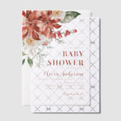 Boho Winter Rode Bloemen Kerst Baby shower Vellum Uitnodigingen (Offset (Uitnodiging))