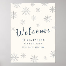 Boho Winter Sneeuwvlok Baby shower Welkom Poster