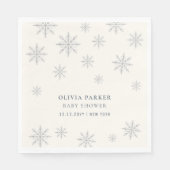 Boho Winter Sneeuwvlok Baby shower Welkomstbord Servet (Voorkant)