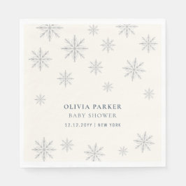 Boho Winter Sneeuwvlok Baby shower Welkomstbord Servet