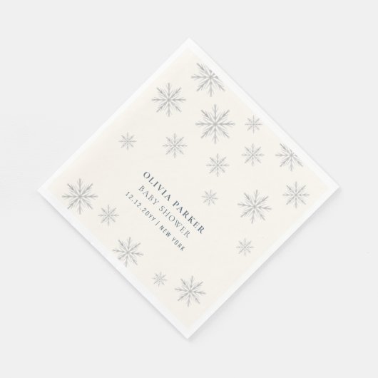 Boho Winter Sneeuwvlok Baby shower Welkomstbord Servet (Hoek)