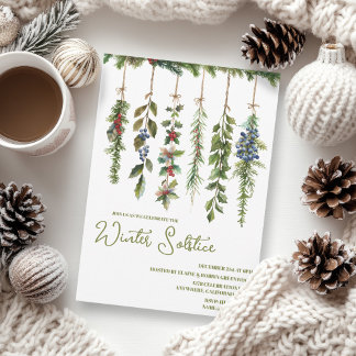Boho Winter Solstice Herb Greenery Yule Garland Kaart