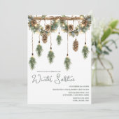 Boho Winter Solstice Pine Greenery Garland Kaart (Staand voorkant)