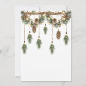Boho Winter Solstice Pine Greenery Garland Kaart (Achterkant)
