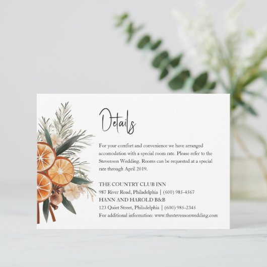 Boho winter Trouwgegevens Kaart (Staand voorkant)