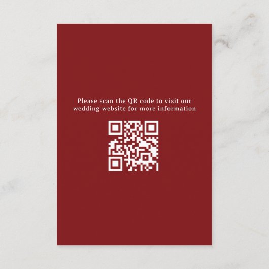 Boho Winter Vakantie Bruiloft Botanische Details Informatiekaartje (Achterkant)