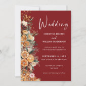 Boho Winter Vakantie Bruiloft Bourgondië Foto Kaart (Voorkant)