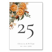 Boho Winter Vakantie Bruiloft Tafelnummer (Voorkant)