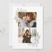 Boho Winter Watercolor Groenery Loof Foto Feestdagenkaart (Achterkant)