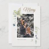 Boho Winter Waterverf Botanische Kerst Feestdagenkaart (Voorkant)