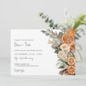 Boho Winter Wedding Qr code RSVP horizontaal Kaart (Staand voorkant)