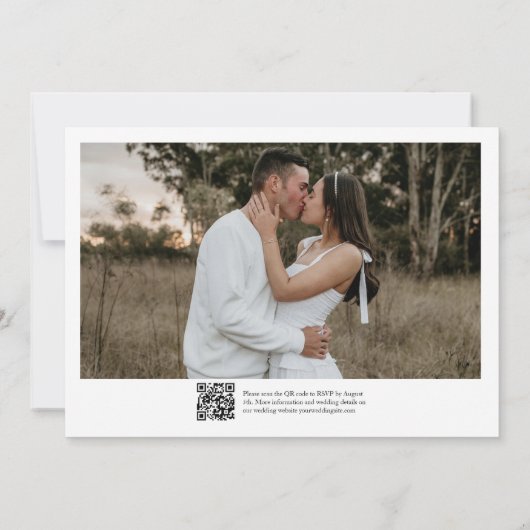 Boho Winter Wedding Qr code RSVP horizontaal Kaart (Achterkant)