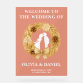 Boho Winter Wedding Welkom Frosted Acryl Bord (Voorkant)