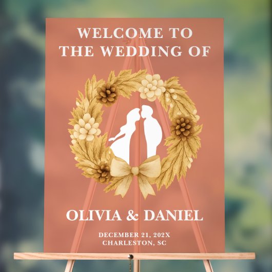 Boho Winter Wedding Welkom Frosted Acryl Bord (Neutraal)