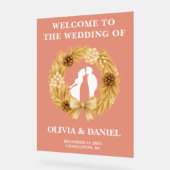 Boho Winter Wedding Welkom Frosted Acryl Bord (Hoek)