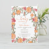 Boho wintergedroogd citrus bloemig Baby shower Kaart (Staand voorkant)
