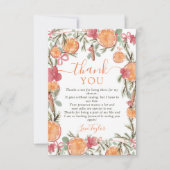 Boho wintergedroogd citrus bloemig Vrijgezellenfee Bedankkaart (Voorkant)