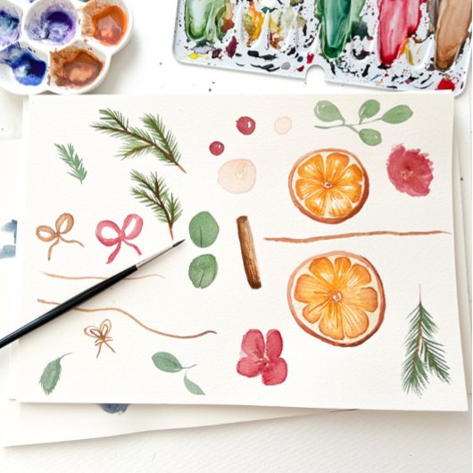 Boho wintergedroogd citrus bloemig Vrijgezellenfee Bedankkaart