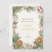 Boho winterse planten oranje kerstwensen kaart (Voorkant)