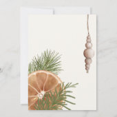 Boho winterse planten oranje kerstwensen kaart (Achterkant)