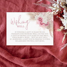 Boho Wishing Well Pampas Gras Baby Shower uitnodig Informatiekaartje