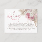 Boho Wishing Well Pampas Grass Baby shower Informatiekaartje (Voorkant)