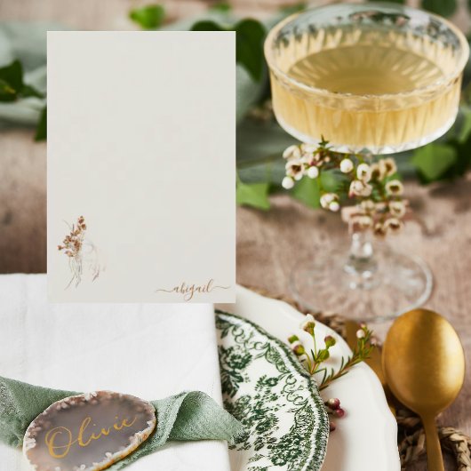 Boho Wispy Bloemen Gepersonaliseerde Blank Douche Bedankkaart