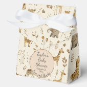 Boho Wit Beige Oerwoud Dieren Baby shower Bedankdoosjes (Voorkant)