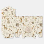 Boho Wit Beige Oerwoud Dieren Baby shower Bedankdoosjes (Ongevouwen)