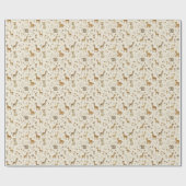 Boho Wit Beige Oerwoud Dieren Cadeaupapier (Vlak)