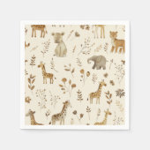 Boho Wit Beige Oerwoud Dieren Servet (Voorkant)