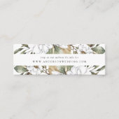 Boho Wit Bloemen Groen Bruiloft RSVP Kaarten Mini Visitekaartje (Voorkant)