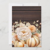 Boho Wit en Goud Glitter Pompoenen Bruiloft Kaart (Achterkant)