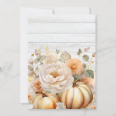 Boho Wit en Goud Glitter Pompoenen Bruiloft Kaart (Achterkant)