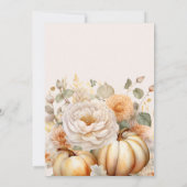 Boho Wit en Goud Glitter Pompoenen Bruiloft Kaart (Achterkant)