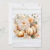 Boho Wit en Goud Glitter Pompoenen Bruiloft Save The Date (Achterkant)