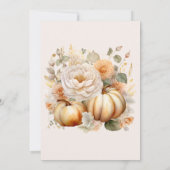 Boho Wit en Goud Glitter Pompoenen Bruiloft Save The Date (Achterkant)