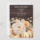 Boho Wit en Goud Glitter Pompoenen Bruiloft Save The Date (Voorkant)