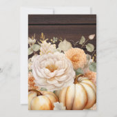 Boho Wit en Goud Glitter Pompoenen Bruiloft Save The Date (Achterkant)