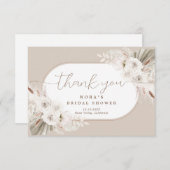 Boho Wit en Neutrale Gedroogde Bloemen Bedankkaart (Voorkant / Achterkant)