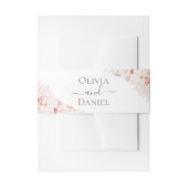 Boho wit en roze rozen bruiloft uitnodigingen wikkel (Voorkant Voorbeeld)